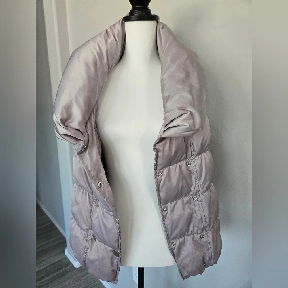 Pale Pink Quilted Down Puffer Vest Double Breasted Ever New Melbourne Woman Sz 8 - Picture 7 of 15